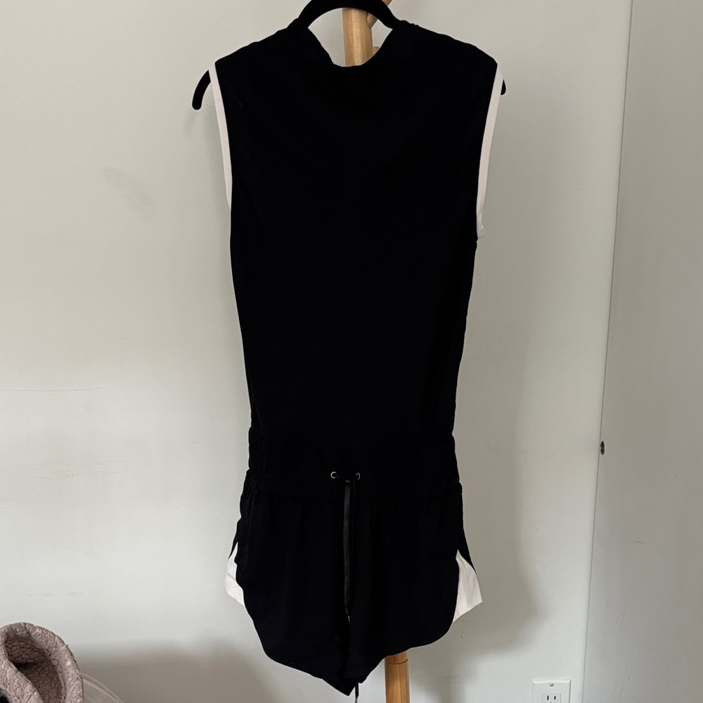 Helmut Lang Black and White Sleeveless Jumpsuit